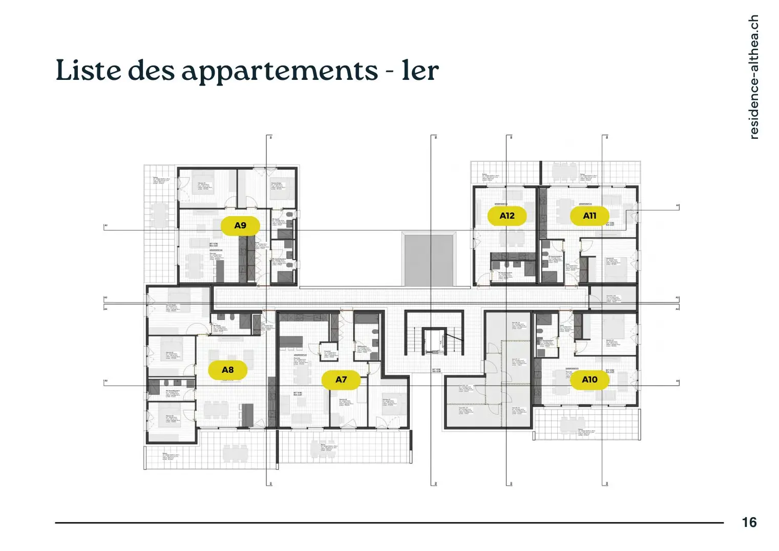 Plan du 1er étage, lots A7 à A12