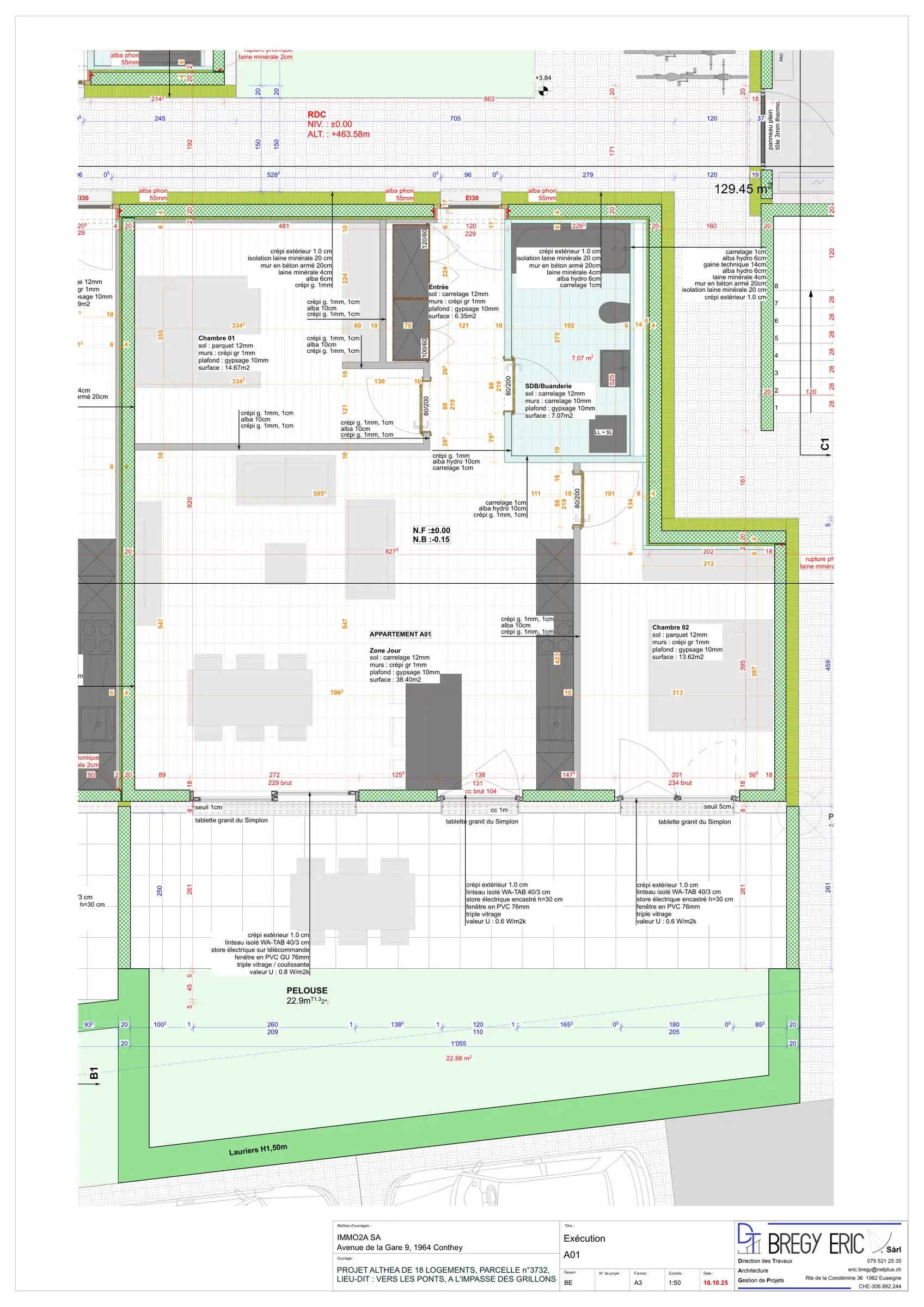 Lot A1 · 3.5 pièces, rez