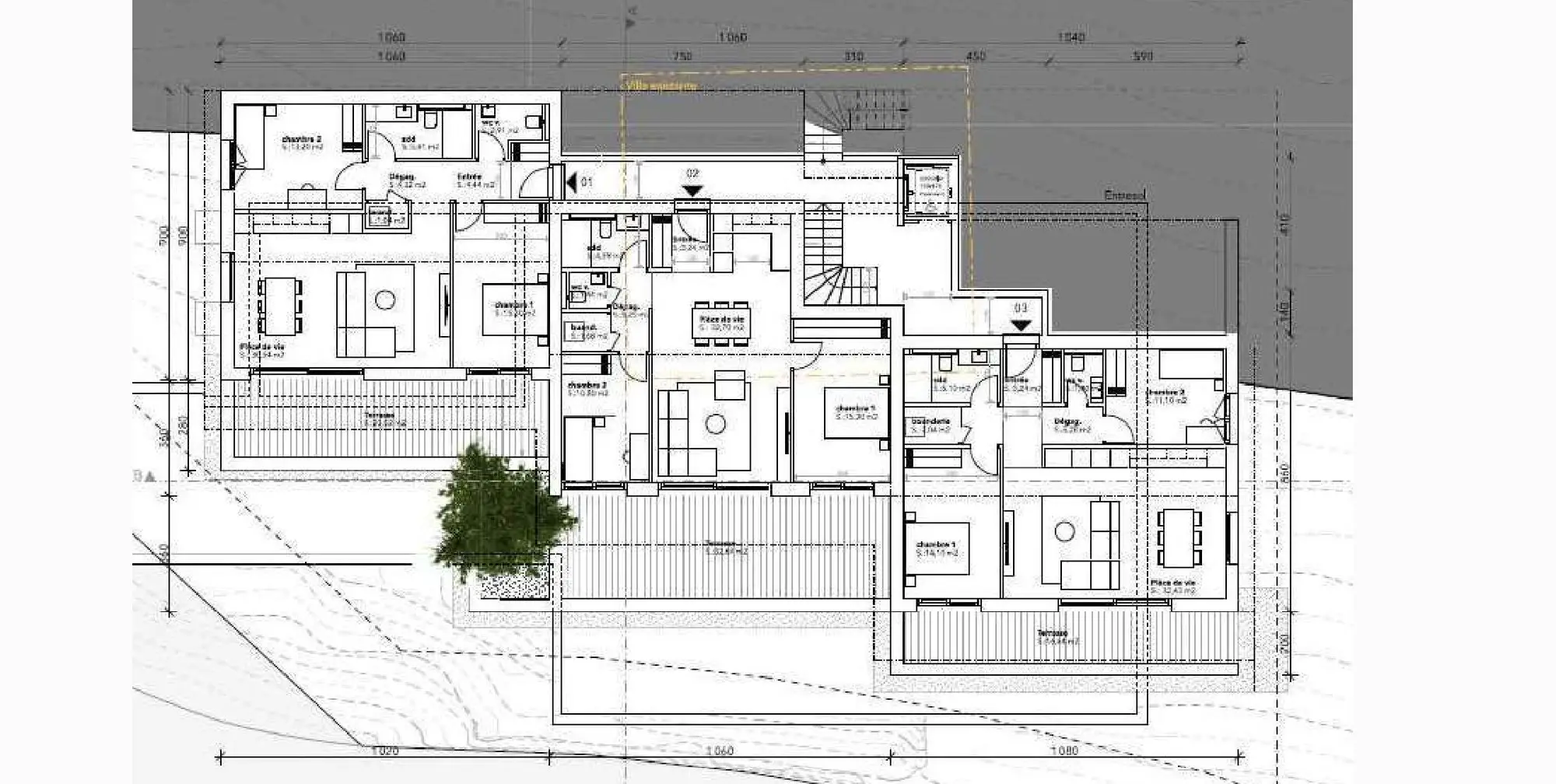 Rez, trois appartements de 3.5 pièces