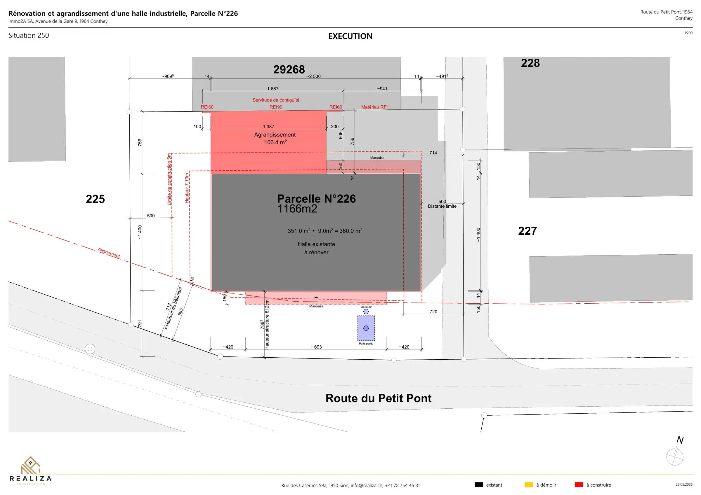 Plan de situation, parcelle 226