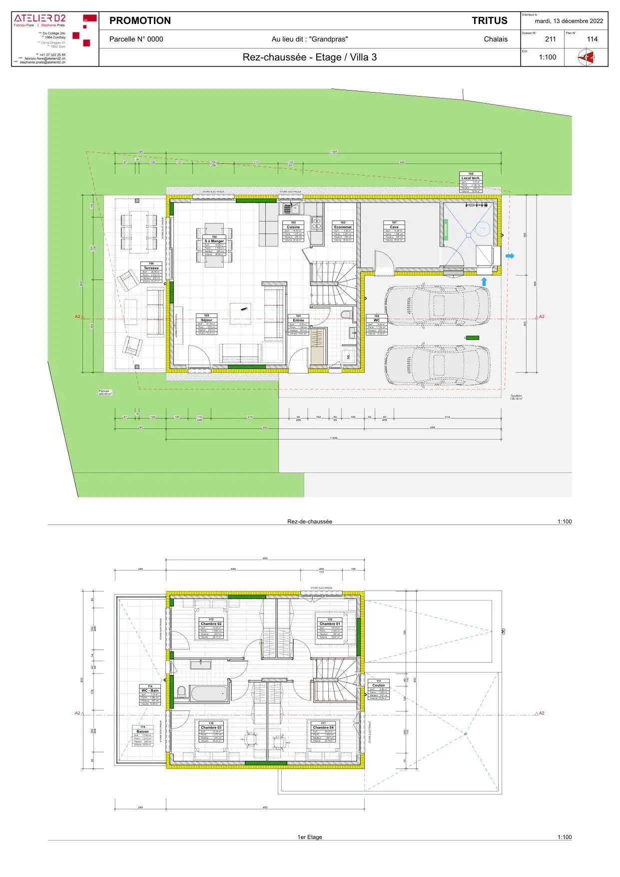 Rez-de-chaussée et étage, villa 3